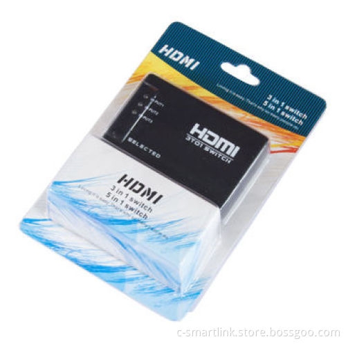 3 x 1 HDMI® Switch, Auto Switch Among 3 Input Sources, IR Remote, with AC Power Port